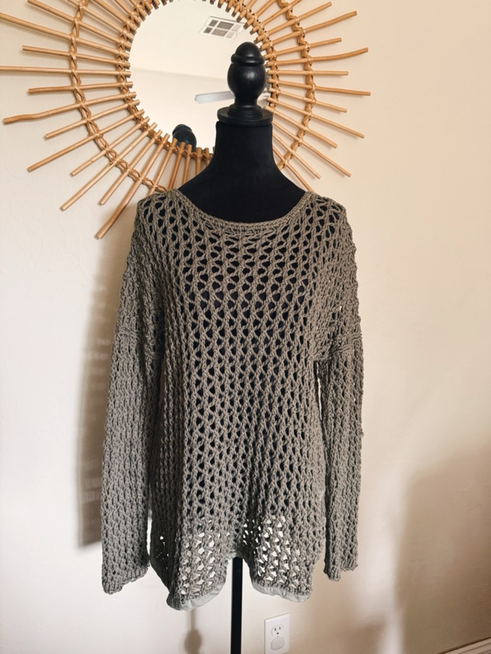Rag & Bone Mossy Green Crochet Top